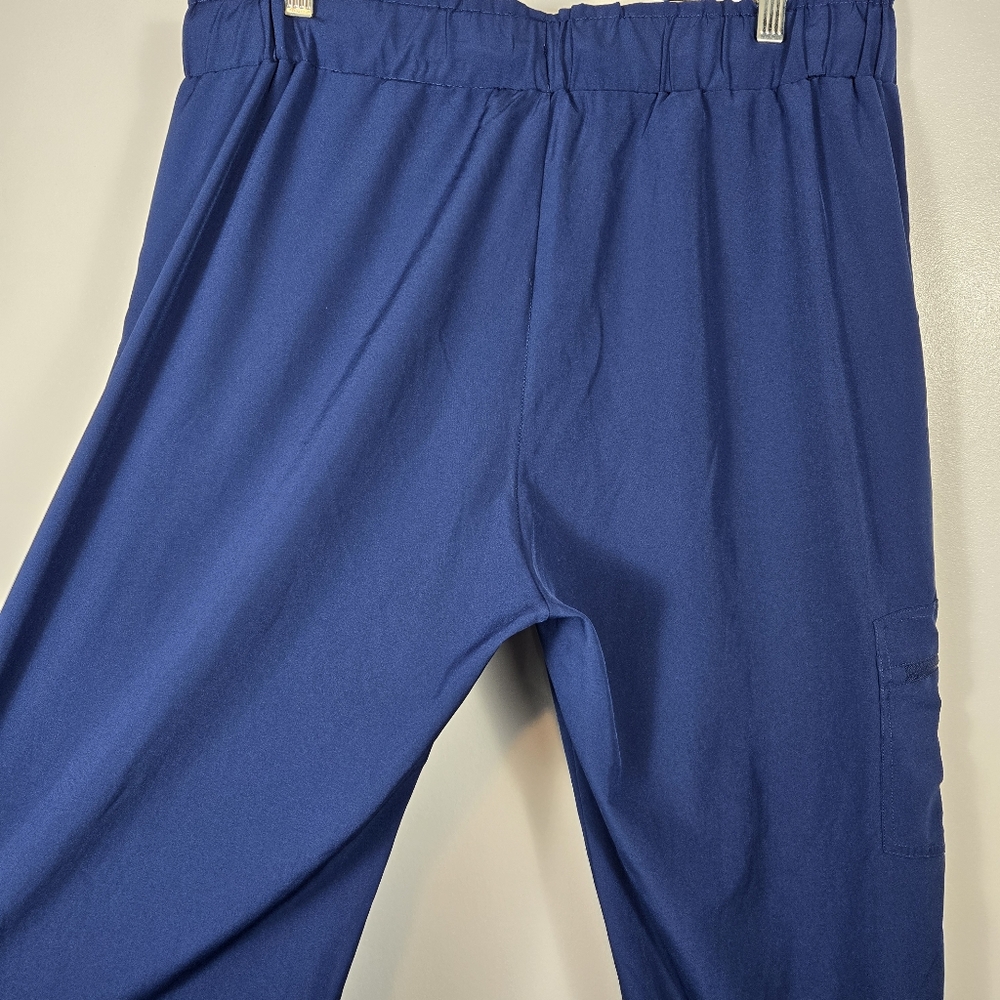 Be Kind Blue Scrub Jogger Elastic Drawstring Pull On Pants Womens Size XL - Picture 12 of 16